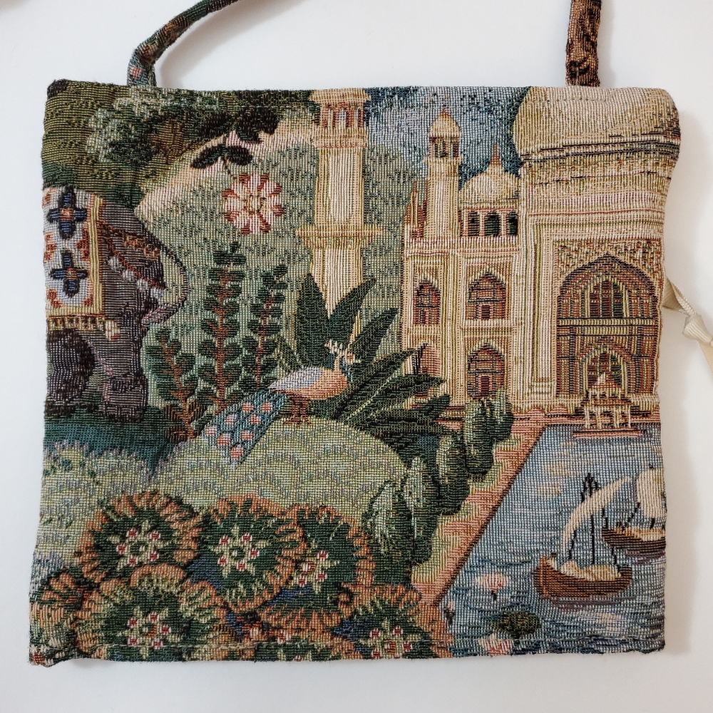 Handmade Tapestry purse - 🐘 Elephant and Taj Mahal - Picture 3 of 5